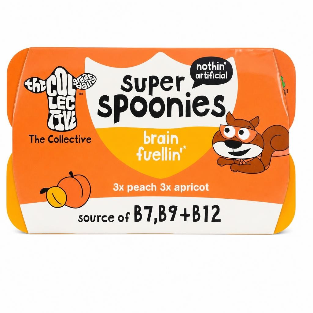 The Collective Dairy Super Spoonies Brain Fuellin Peach & Apricot Yoghurt 6x42g