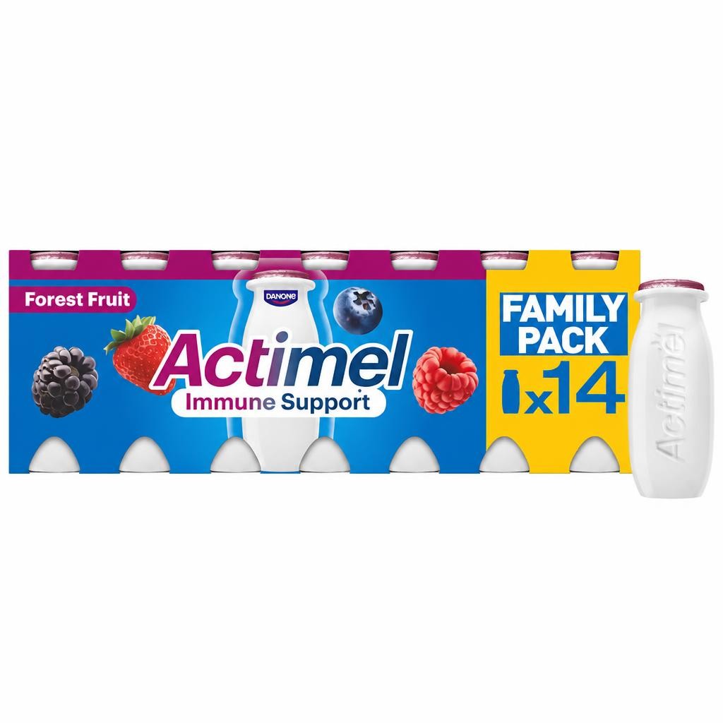 Actimel Forest Fruit Immune Support Yogurt Drink Family Pack 14x100g