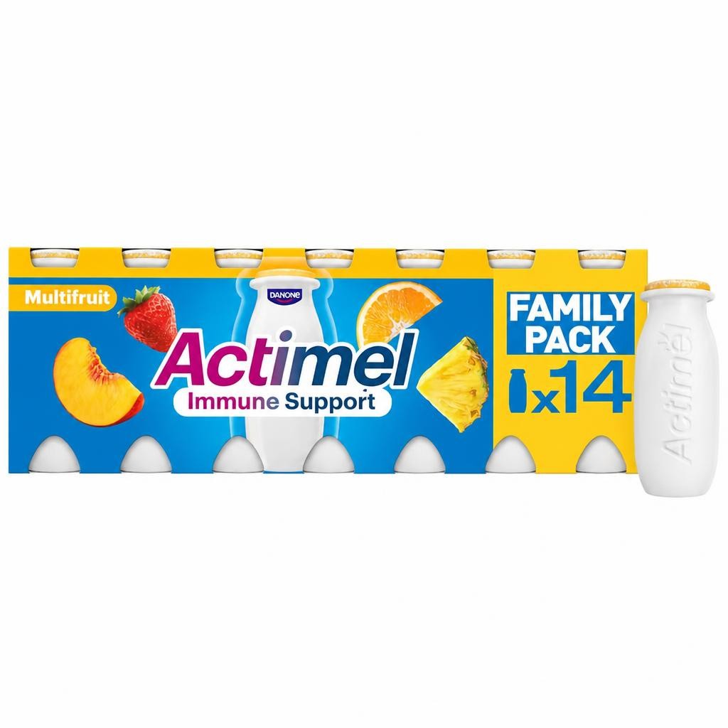 Actimel Multifruit Immune Support Yogurt Drink Family Pack 14x100g