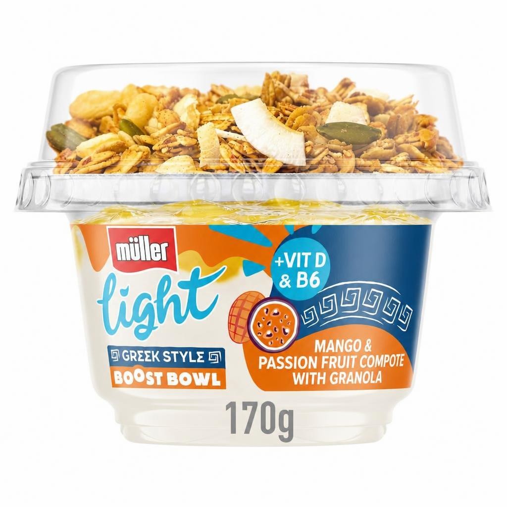 Muller Light Greek Boost Bowl Mango & Passionfruit Yogurt with Granola 170g