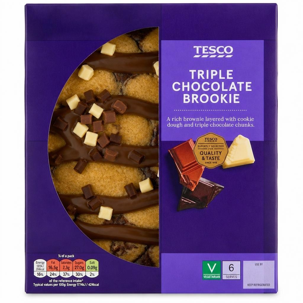 Tesco Triple Chocolate Brookie 445g