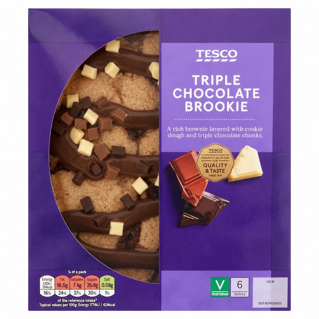 Tesco Triple Chocolate Brookie 445g