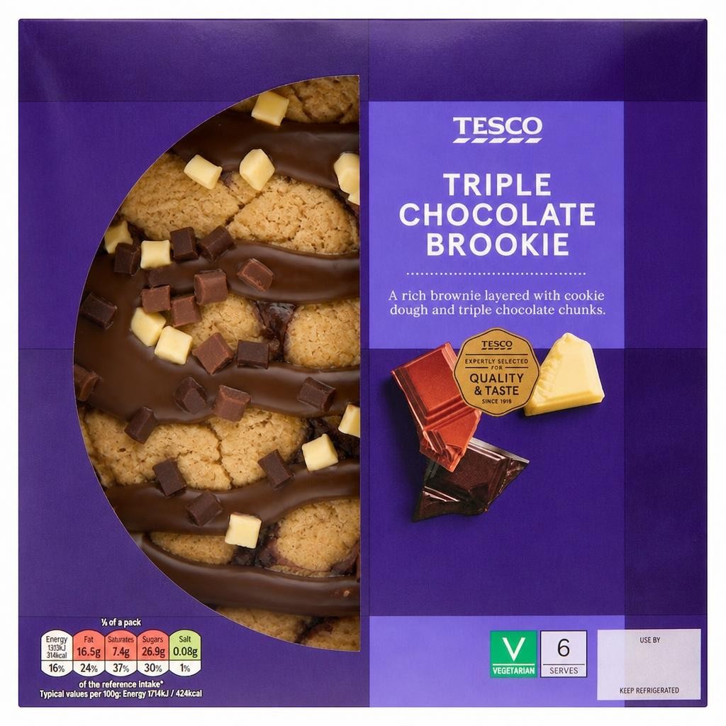 Tesco Triple Chocolate Brookie 445g