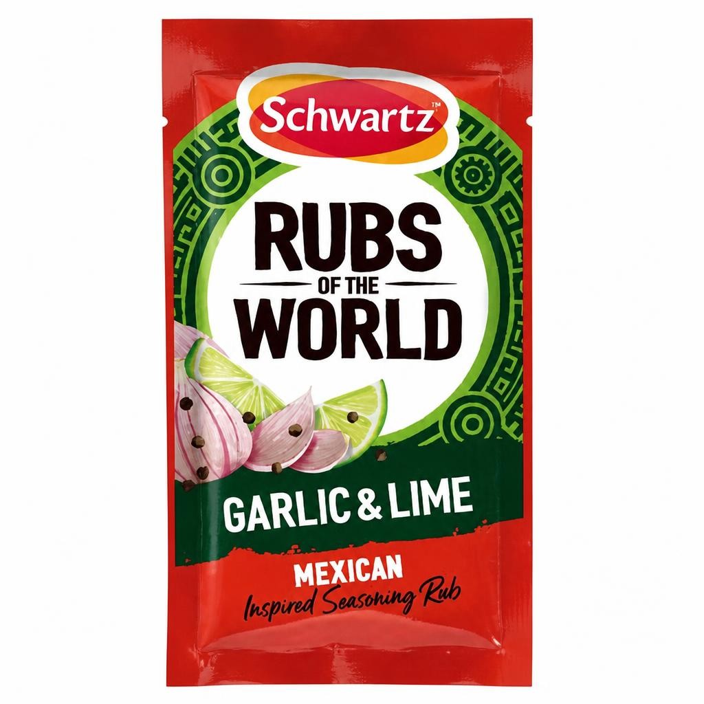 Schwartz SCHWARTZ RUBS OF THE WORLD GARLIC & LIME MEXICAN SEASONING RUB 24G