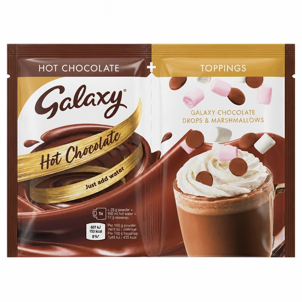 Galaxy Hot Chocolate Toppings Galaxy Chocolate Drops & Marshmallows 37 g ((2 x 6g ) +25g)