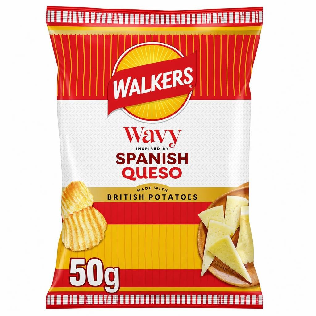 Walkers Wavy Spanish Queso Cheese Flavour Potato Crisps 50g