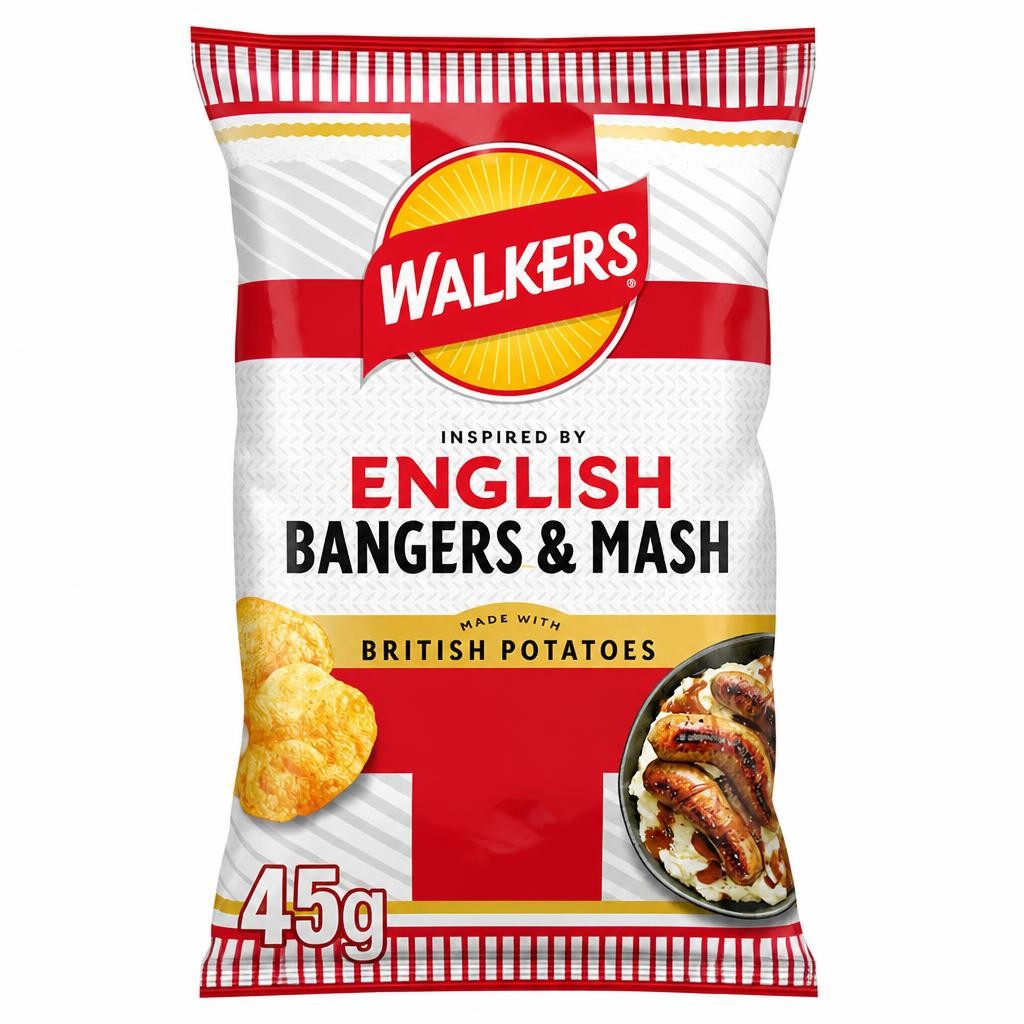 Walkers English Bangers & Mash Flavour Potato Crisps 45g