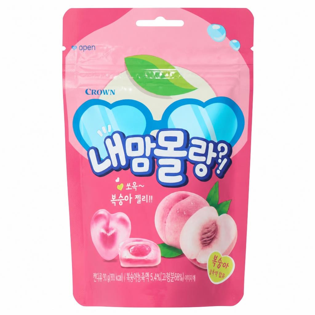 Crown Peach Flavoured Filled Gummies 50g