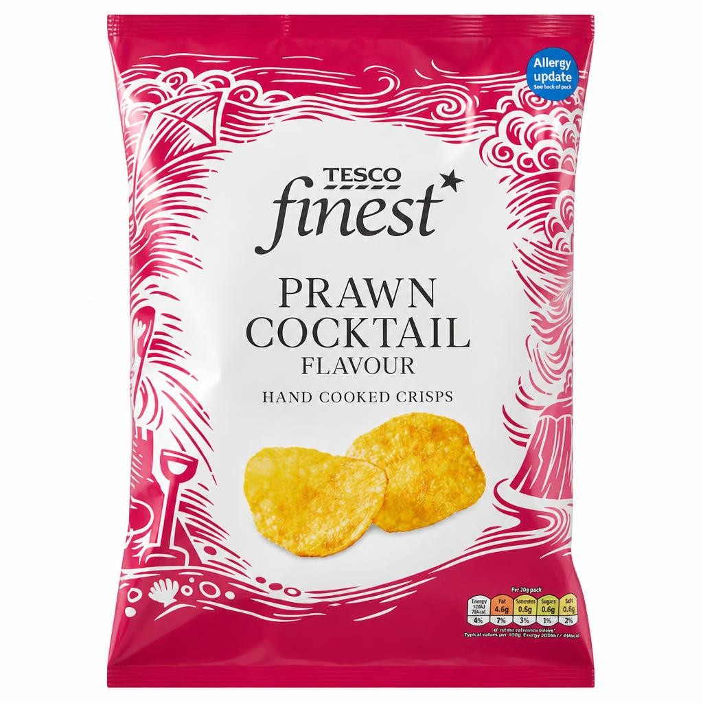 Tesco Finest Prawn Cocktail Handcooked Crisps 150g