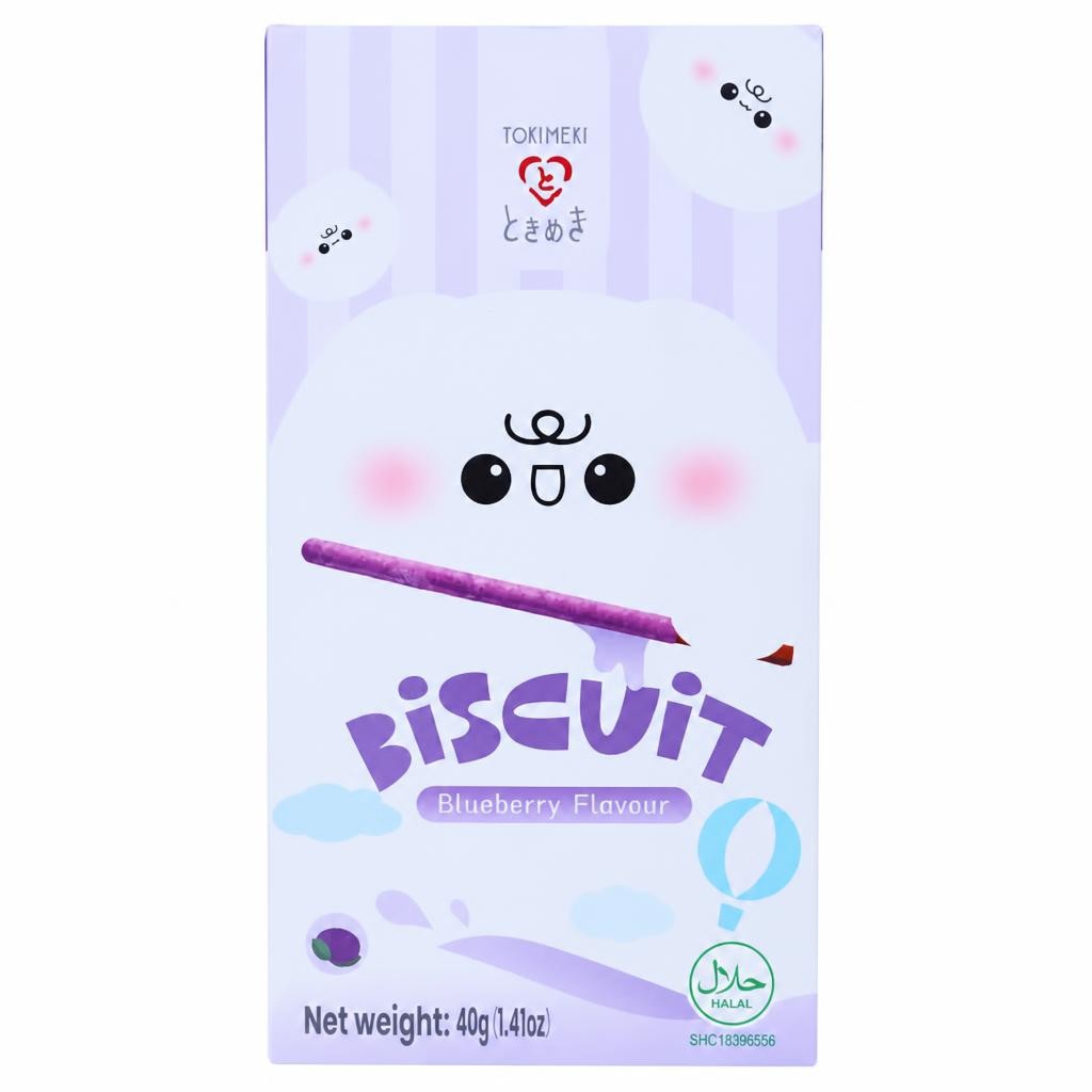 Tokimeki Biscuit Stick Blueberry Chocolate Flavour 40g