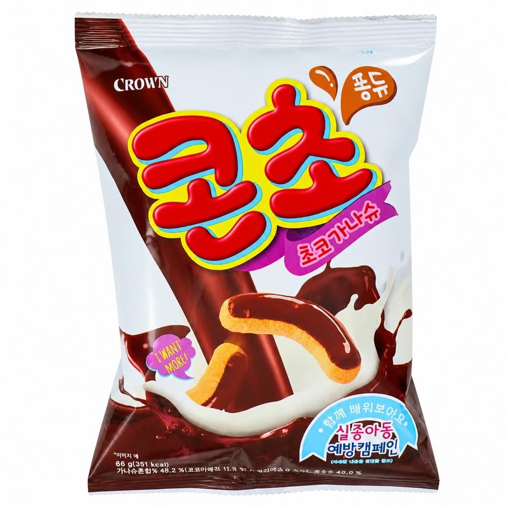 Crown Chocolate Flavoured Corn Snack 66g