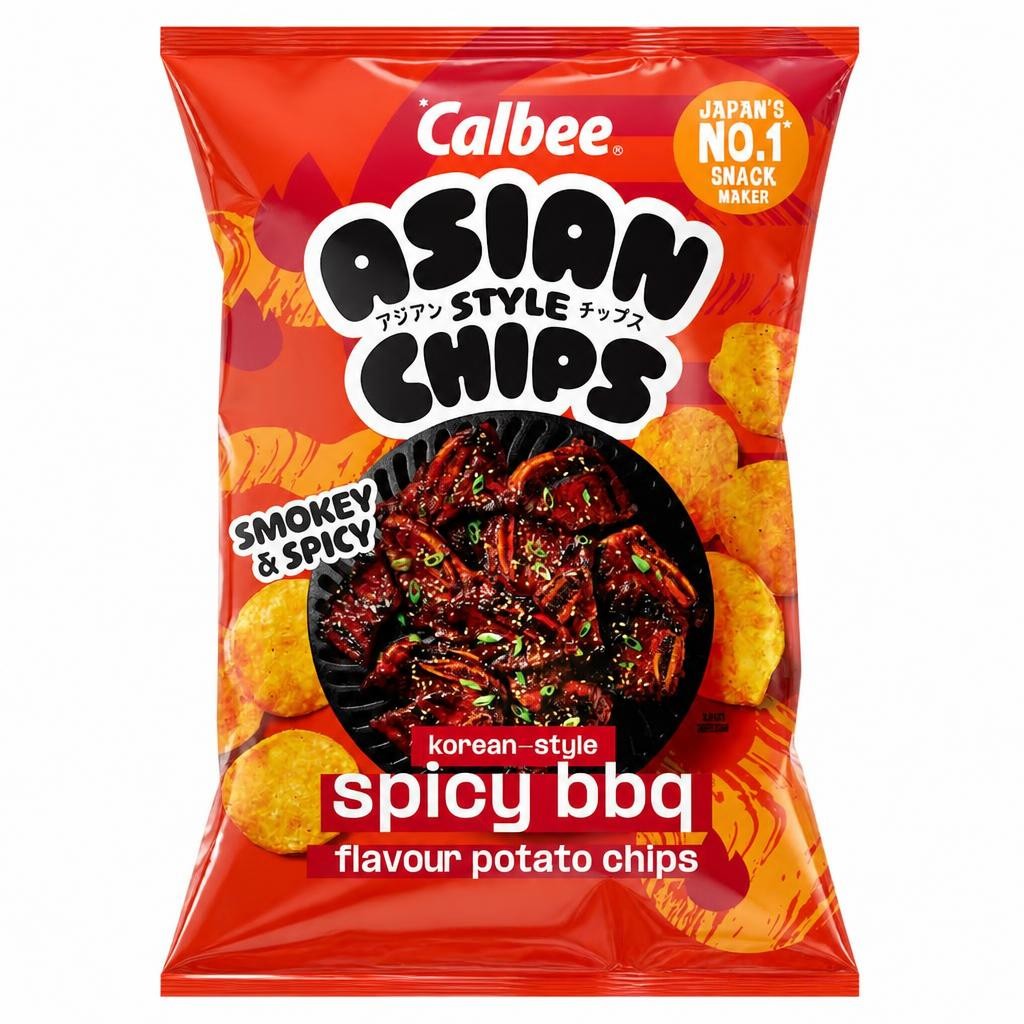 Calbee Asian Style Chips Korean Spicy BBQ Flavour Potato Chips 130g