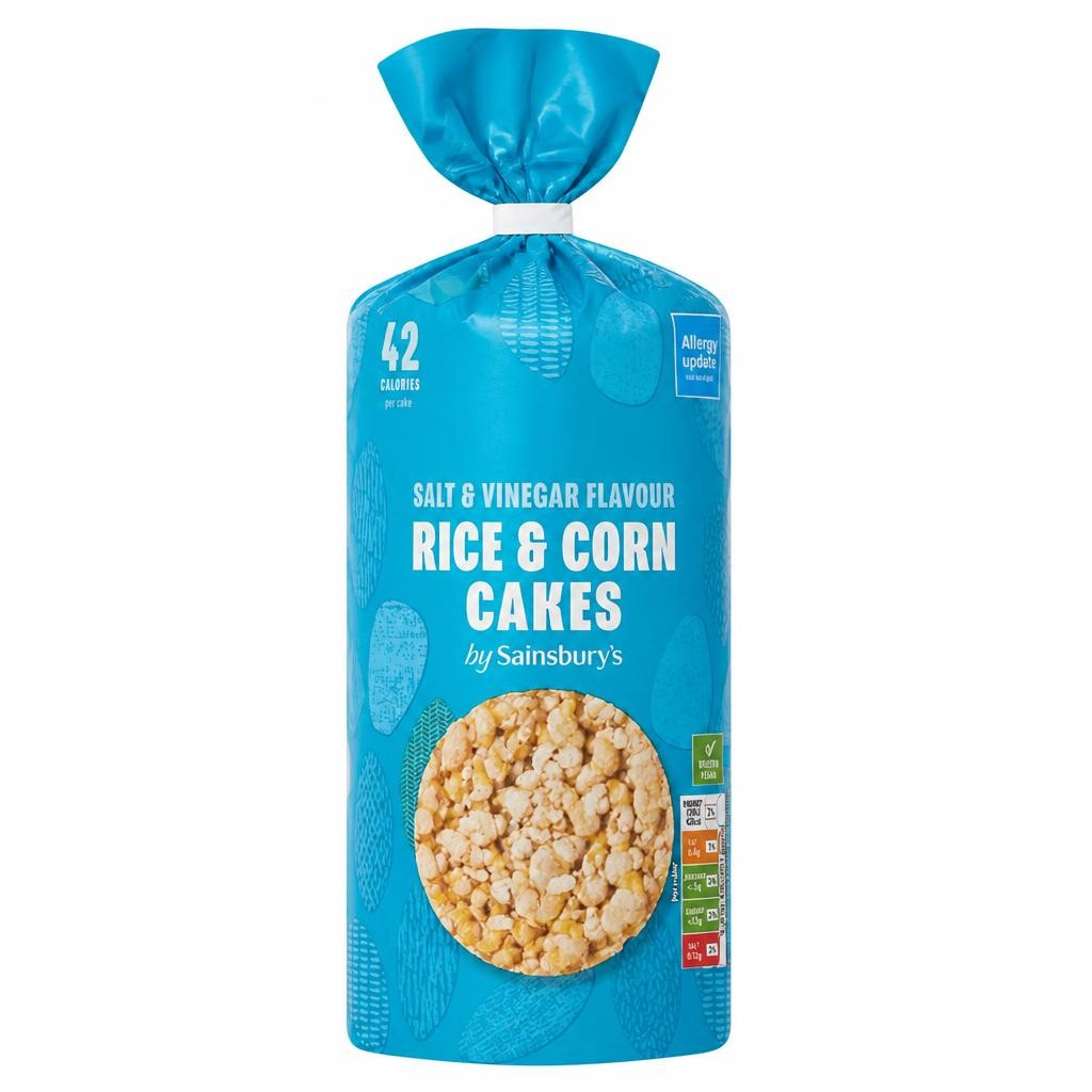 Sainsbury's 130g Salt & Vinegar Flavour Rice & Corn Cakes