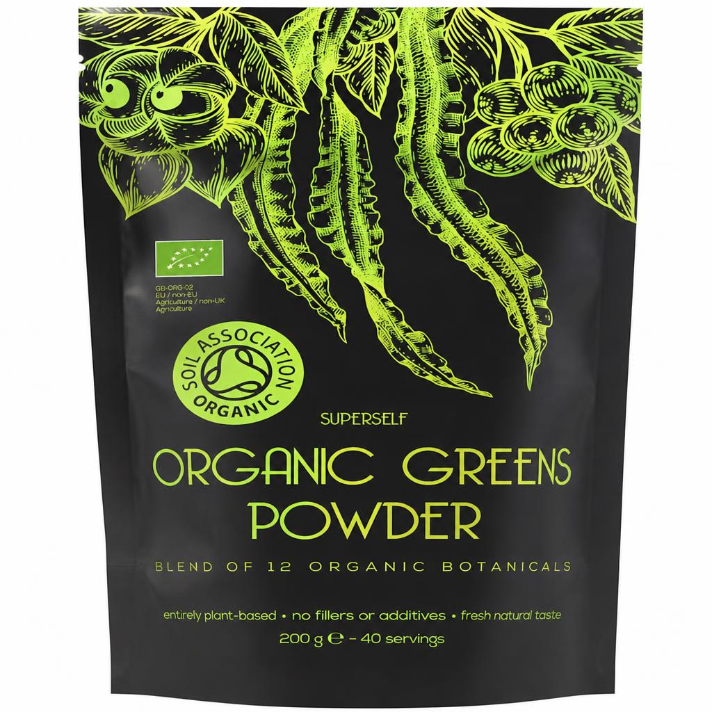 SuperSelf Organic Super Greens Powder with 12 Superfoods 200g