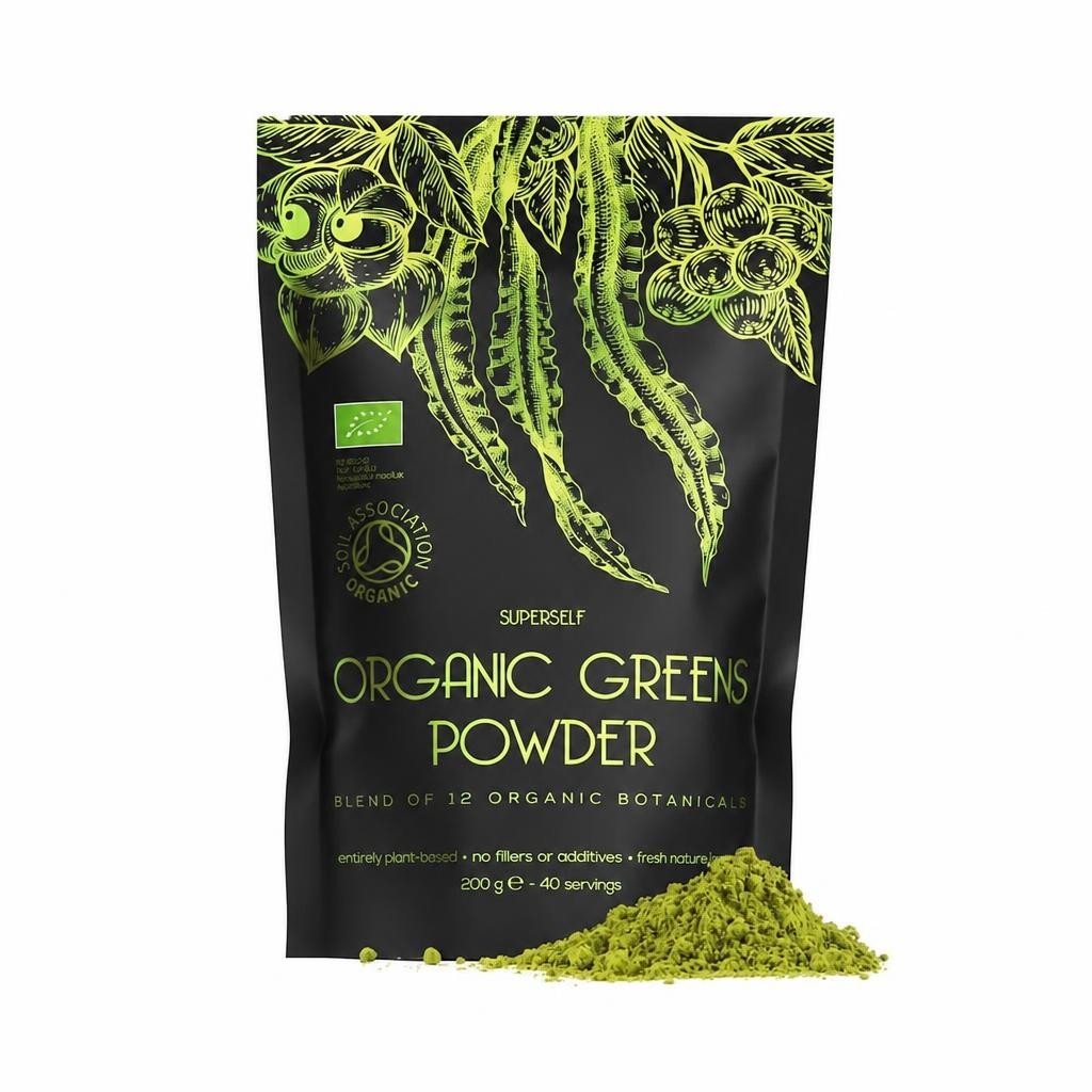 SuperSelf Organic Super Greens Powder with 12 Superfoods 200g