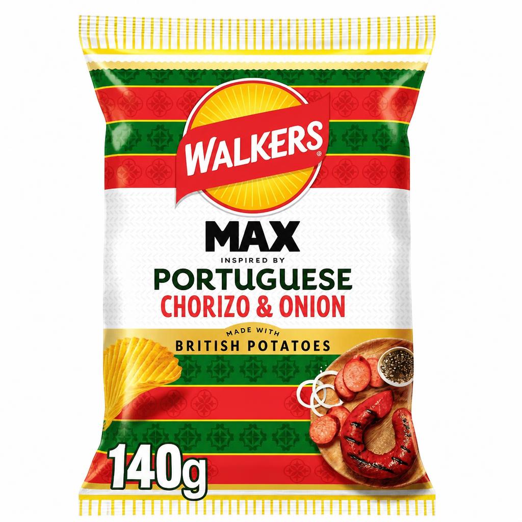 Walkers Max Portuguese Chorizo & Onion Crisps 140g