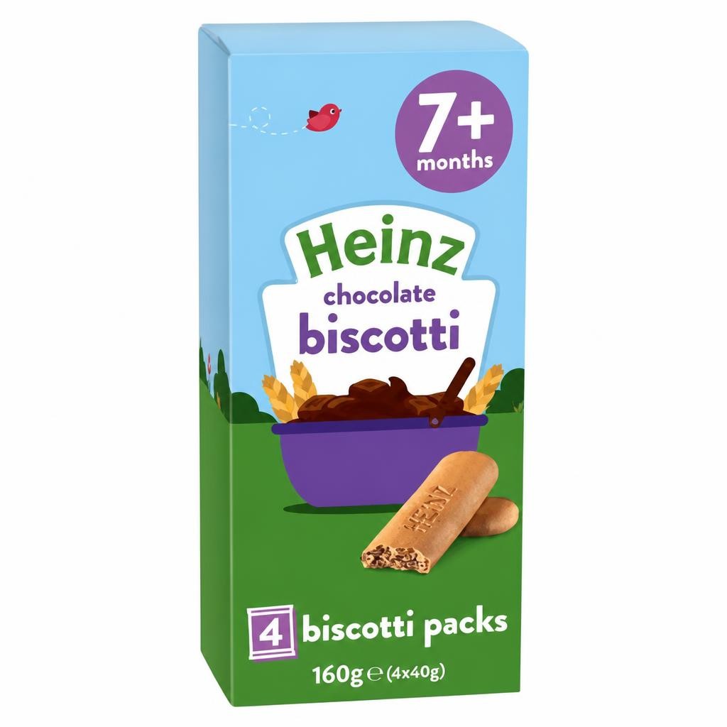 Heinz Chocolate Biscotti Baby Food Snacks Multipack 7+ Months 160g