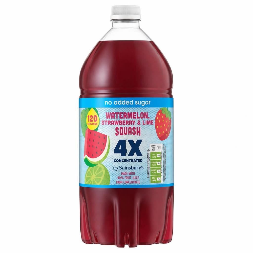 Sainsbury's 1.5L Watermelon, Strawberry & Lime Squash