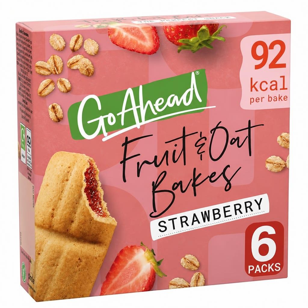Go Ahead 6 x 25g Strawberry Fruit & Oat Bakes Multipack Snack Bars