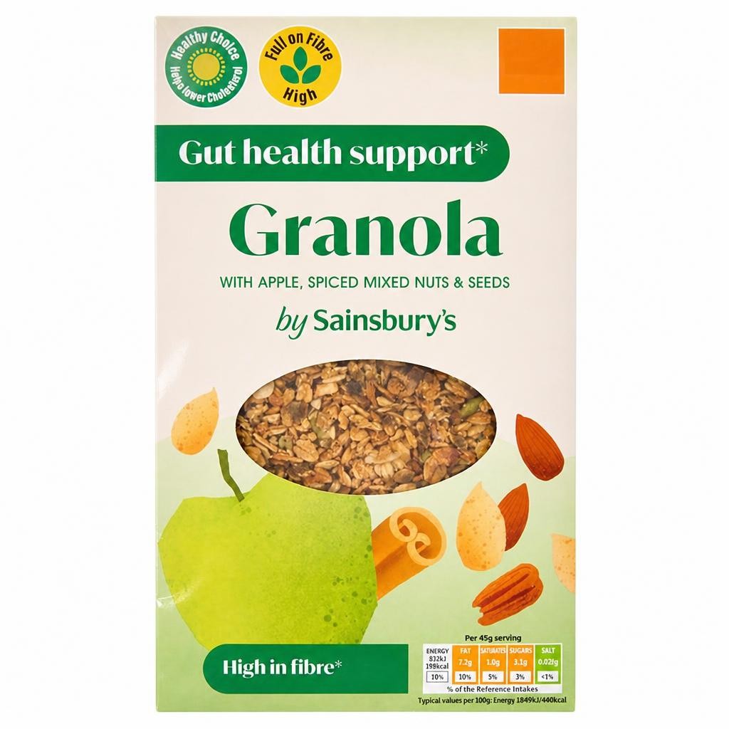 Sainsbury's 400g Spiced Mixed Nuts & Seeds with Apple Granola