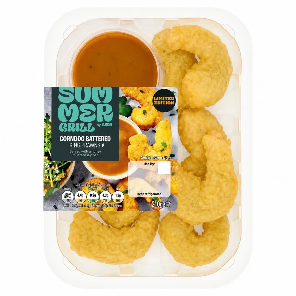 Summer Grill by ASDA Limited Edition Corndog Battered King Prawns 210g