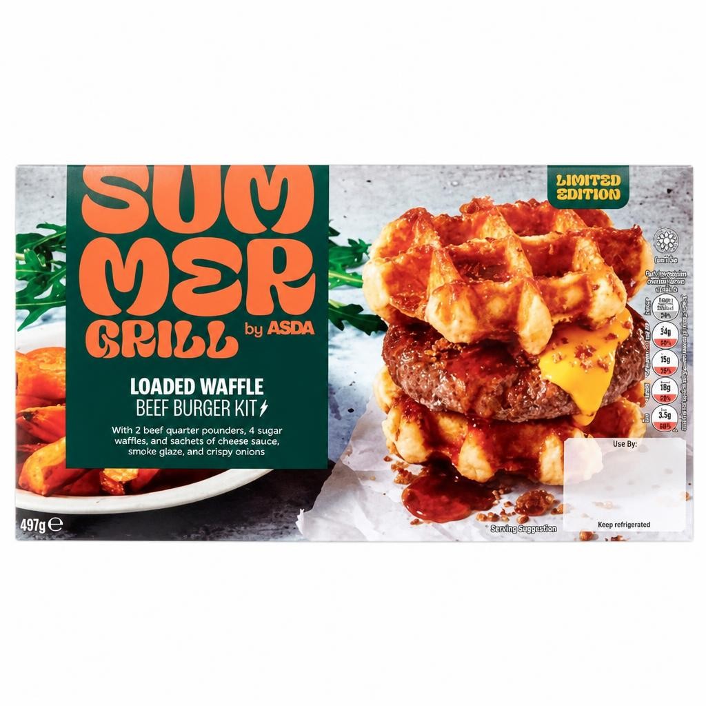 Summer Grill by ASDA Summer Grill by  Limited Edition Loaded Waffle Beef Burger Kit 497g