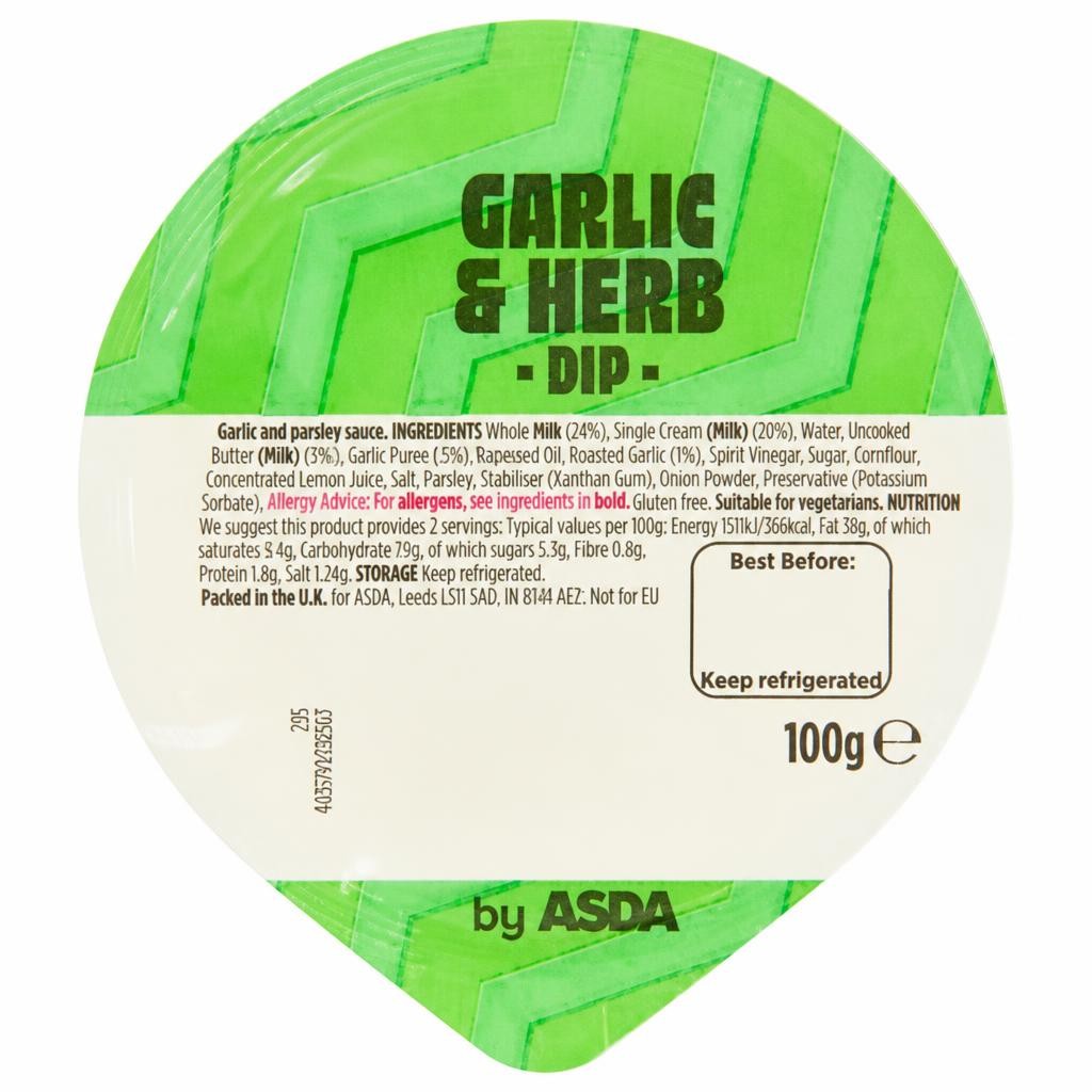 ASDA Garlic & Herb Dip 100g