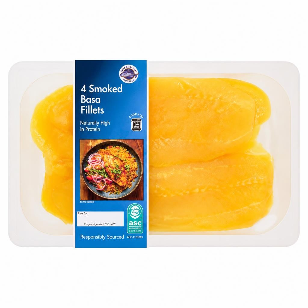 New England Seafood 4 Smoked Basa Fillets 480g