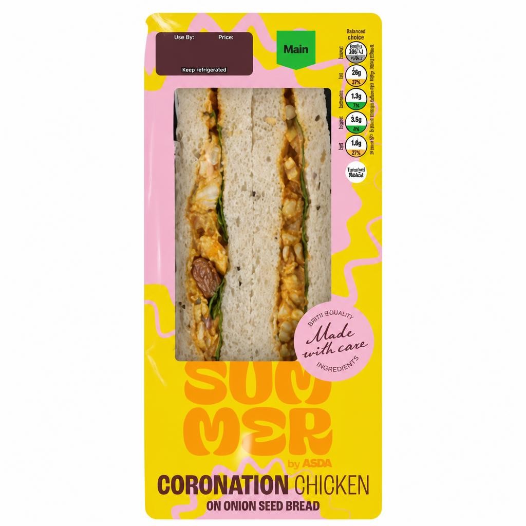 ASDA Summer by  Coronation Chicken on Onion Seed Bread