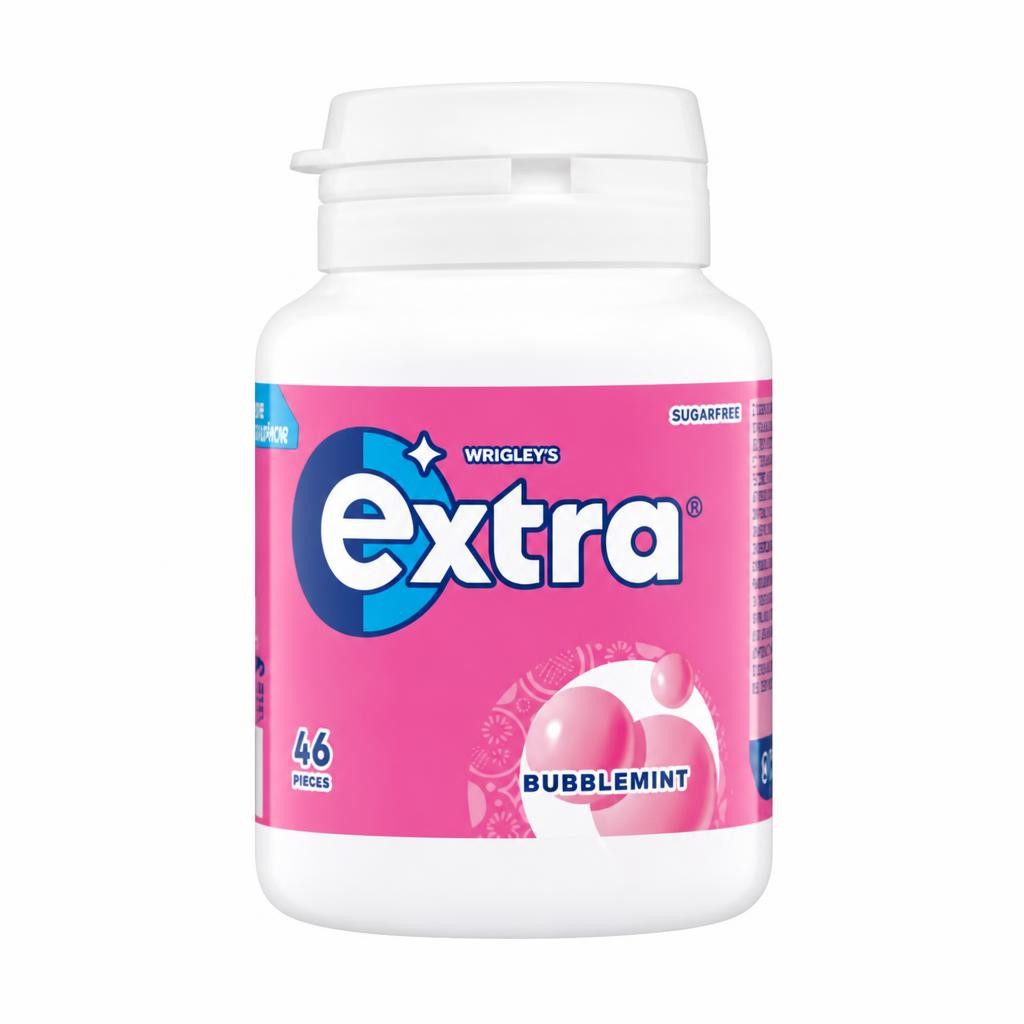 Extra Bubblemint Chewing Gum Sugar Free Bottle