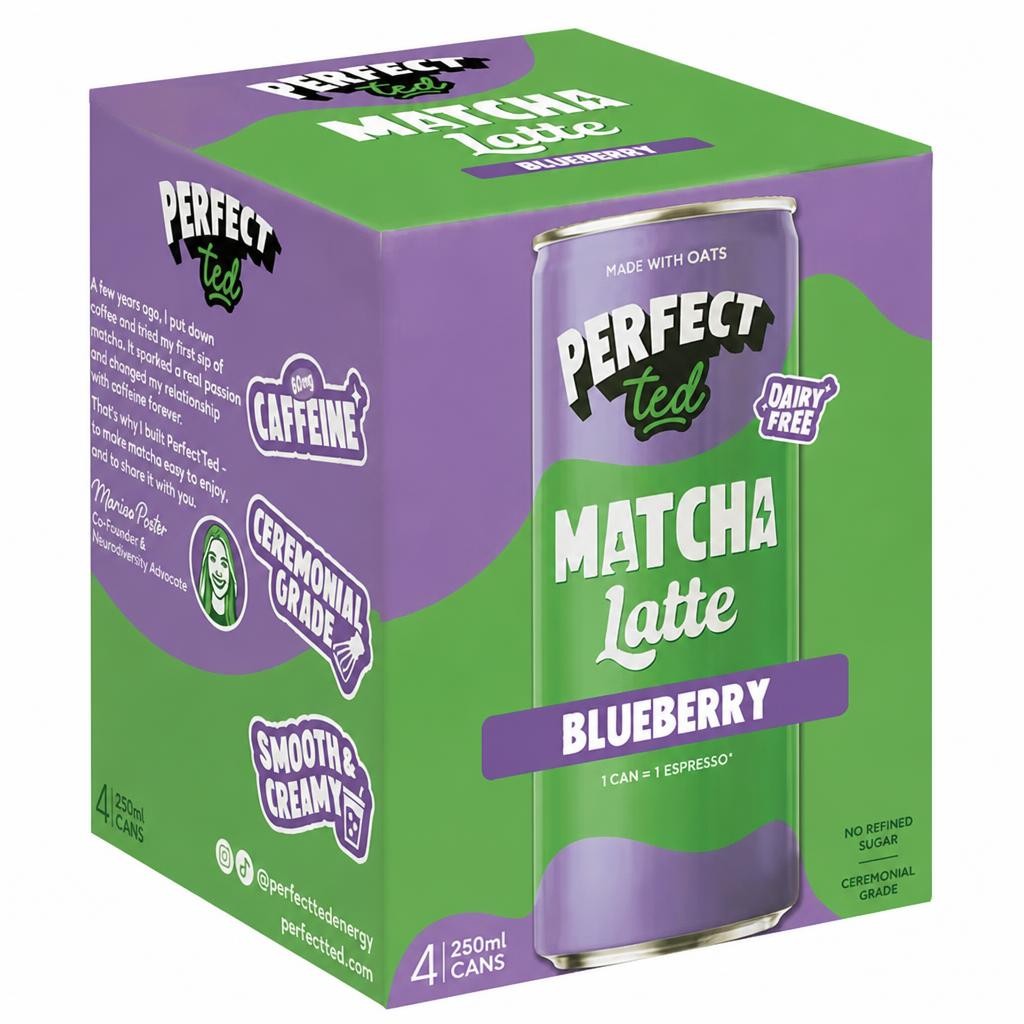 PERFECT ted Matcha Latte Blueberry 4x250ml
