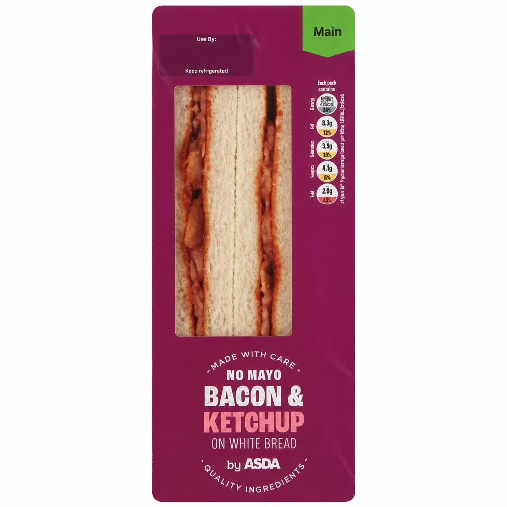 ASDA Bacon & Ketchup on White Bread