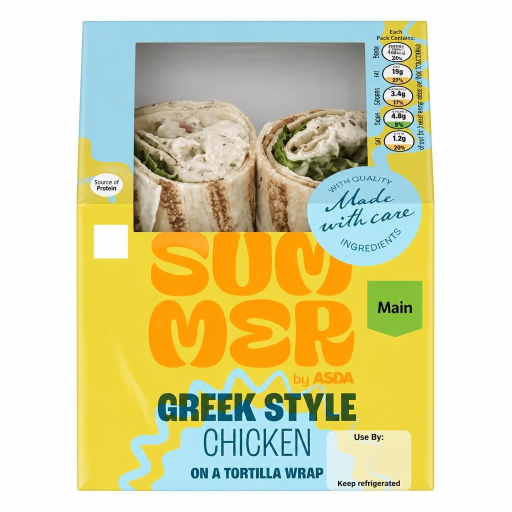 ASDA Summer by  Greek Style Chicken on a Tortilla Wrap
