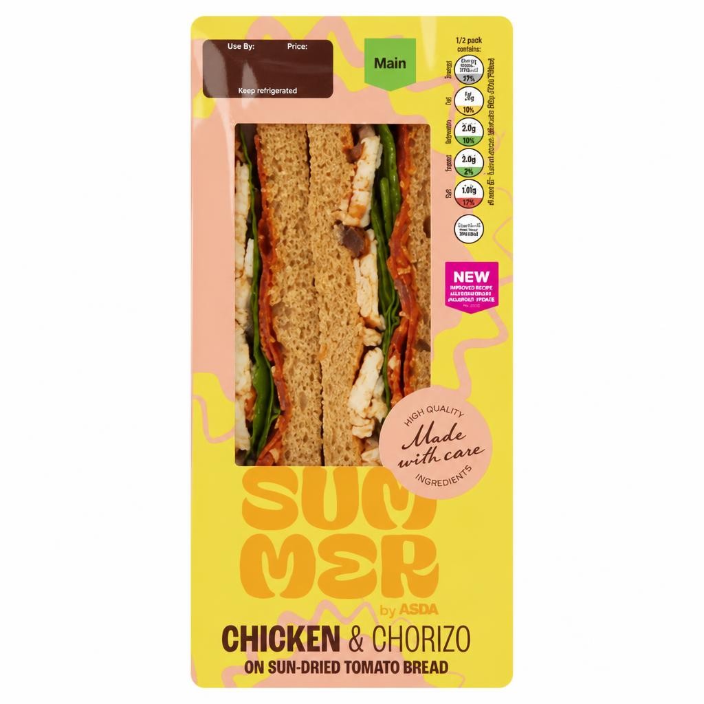 ASDA Summer by  Chicken & Chorizo on Sun-Dried Tomato Bread