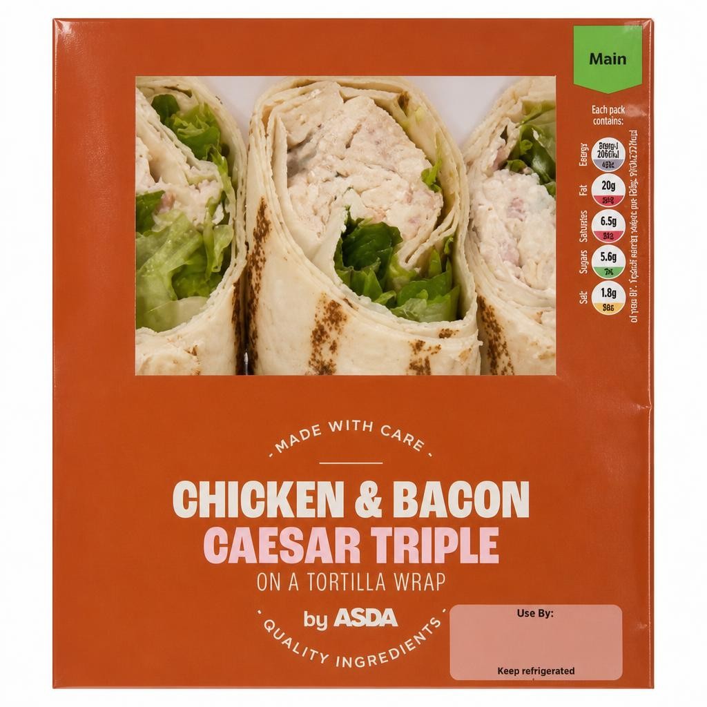 ASDA Chicken & Bacon Caesar Triple Wrap