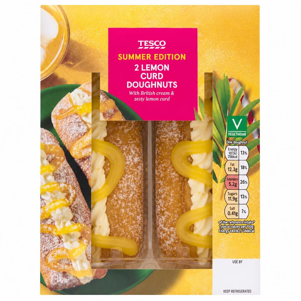 Tesco Summer Edition 2 Lemon Curd Doughnuts 120g