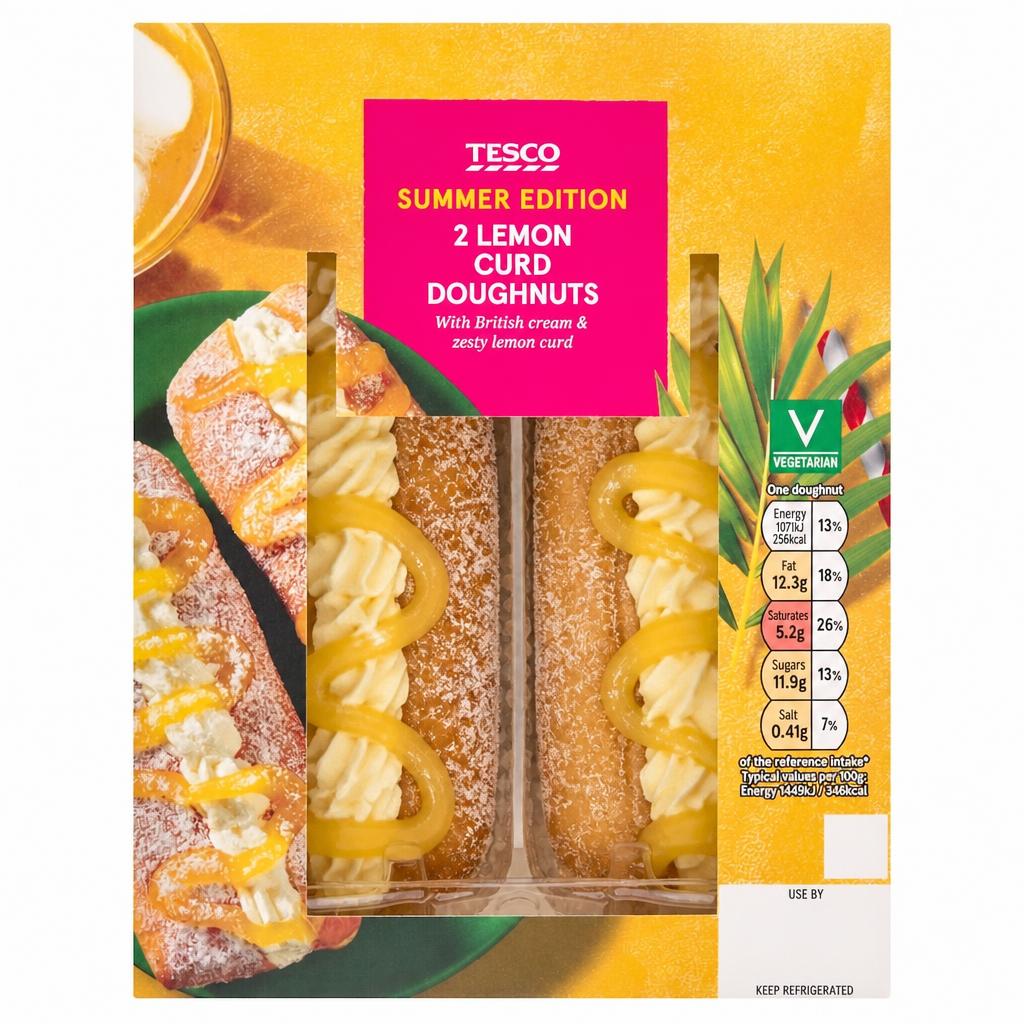 Tesco Summer Edition 2 Lemon Curd Doughnuts 120g