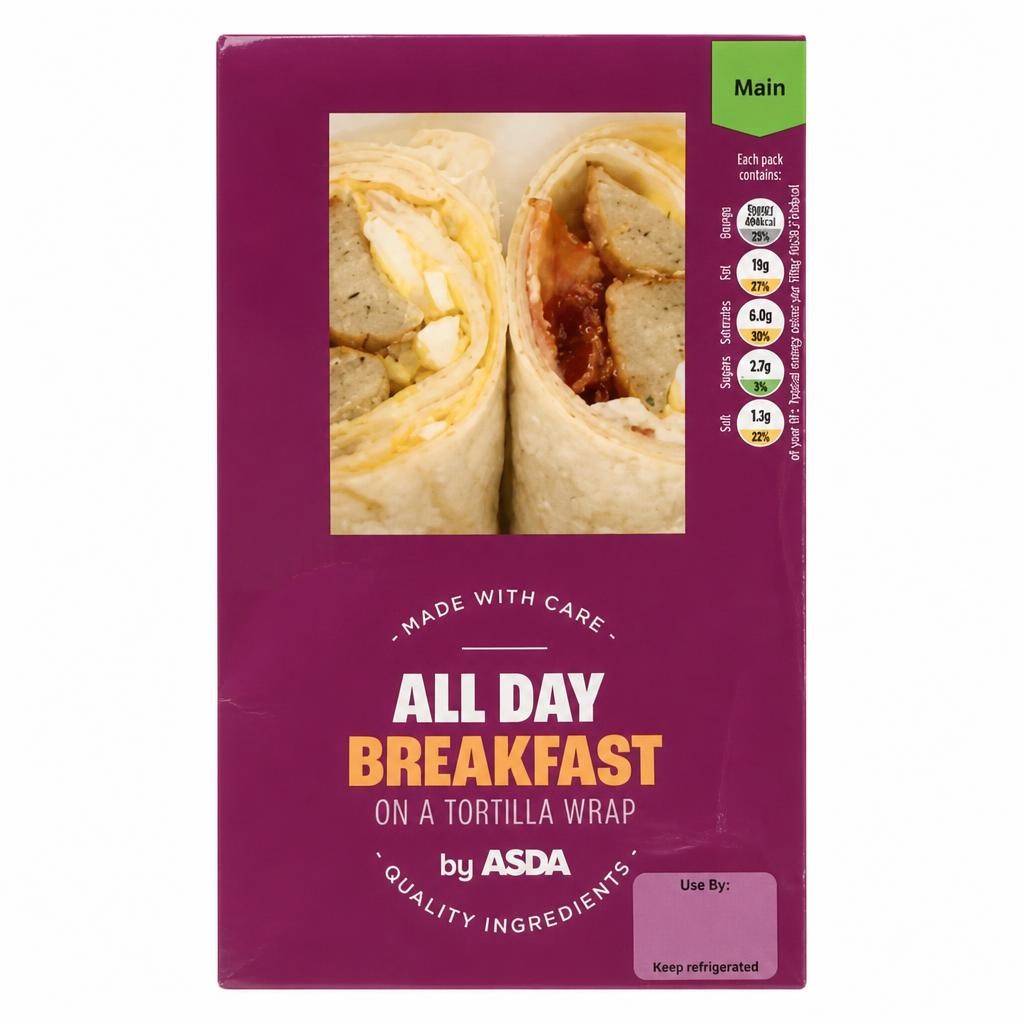 ASDA All Day Breakfast on a Tortilla Wrap