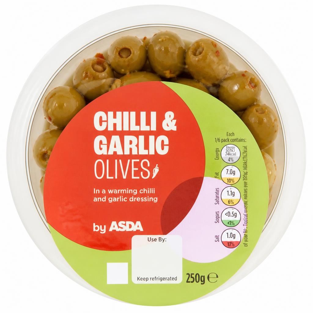 ASDA Chilli & Garlic Olives 250g