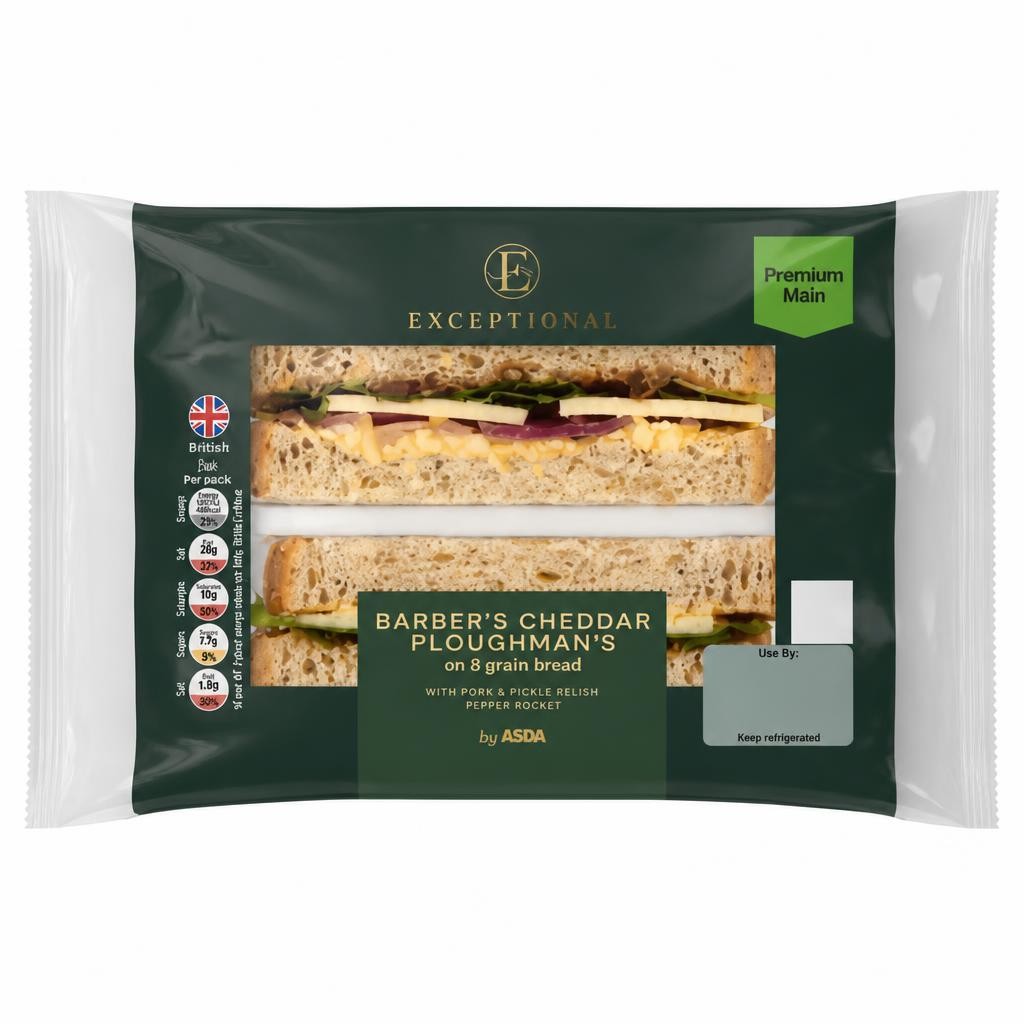 ASDA 8 Barber's Cheddar Ploughman's On Grain Bread