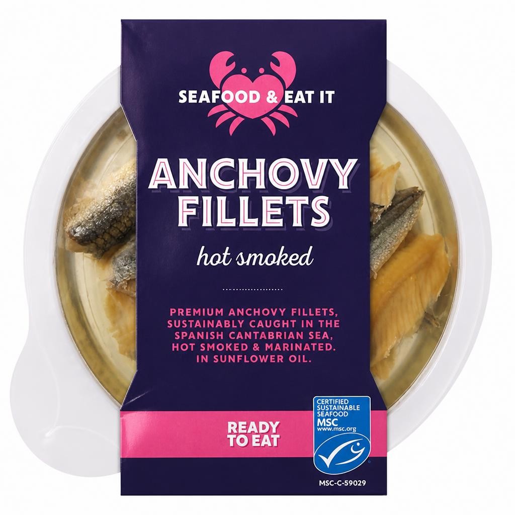 Seafood & Eat It Hot Smoked Anchovy Fillets