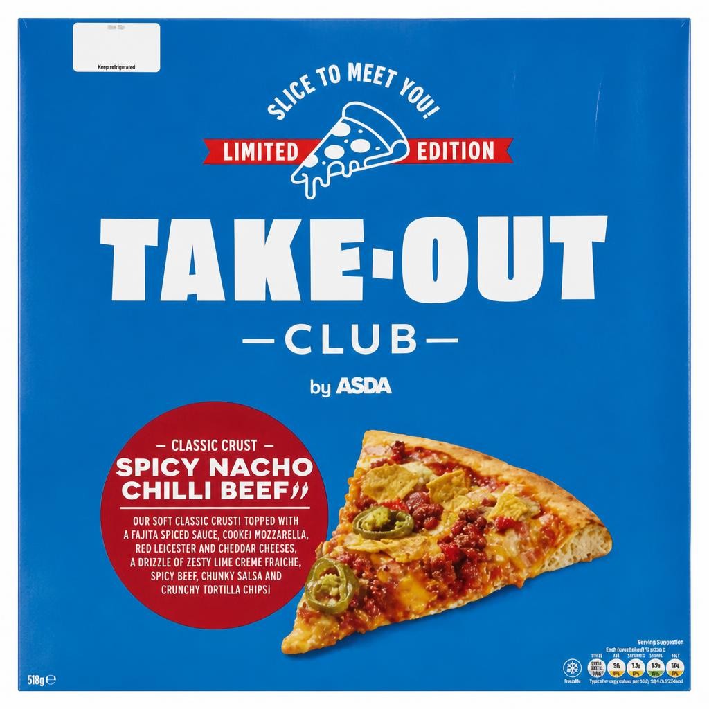Take-Out Club by ASDA Take-Out Club by  Classic Crust Spicy Nacho Chilli Beef 515g