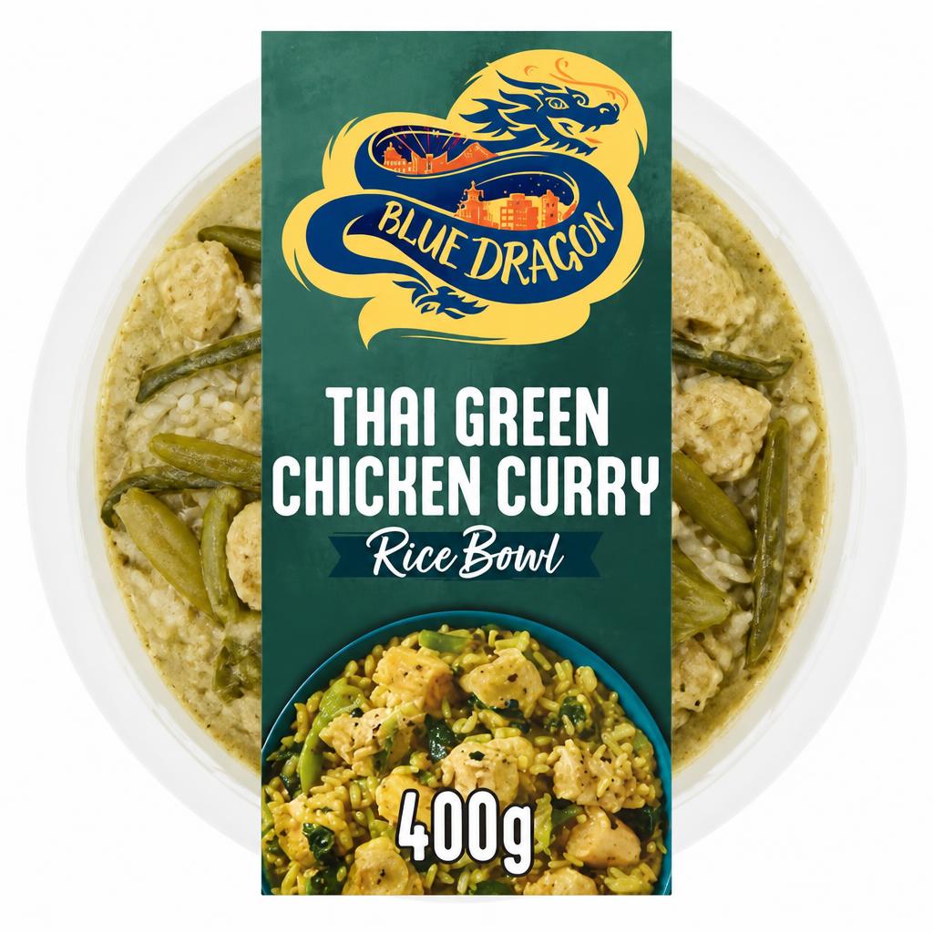 Blue Dragon Thai Green Chicken Curry Rice Bowl 400g