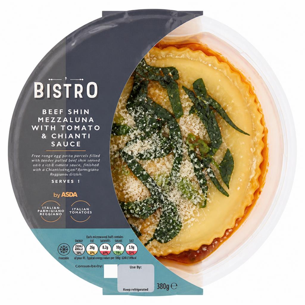 Bistro by ASDA Beef Shin Mezzaluna with Tomato & Chianti Sauce 380g