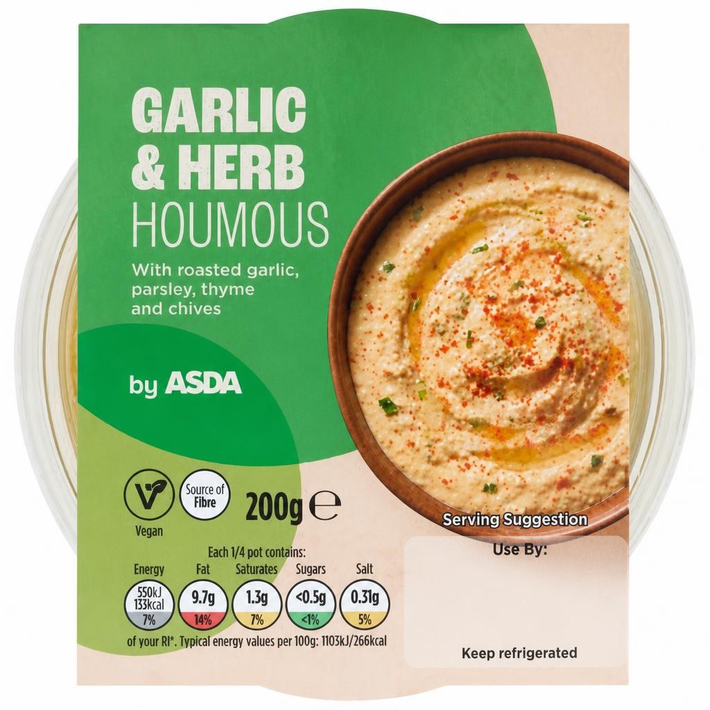 Summer by ASDA Garlic & Herb Houmous 200g