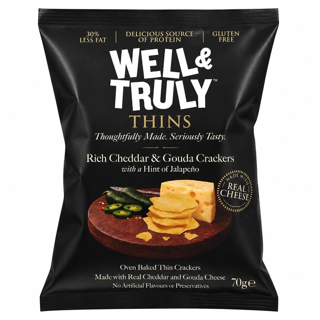 Well&Truly Cheese & Jalapeno Thins