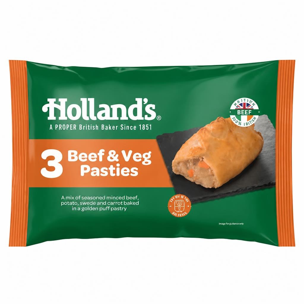 Holland's 3 Beef & Veg Pasties