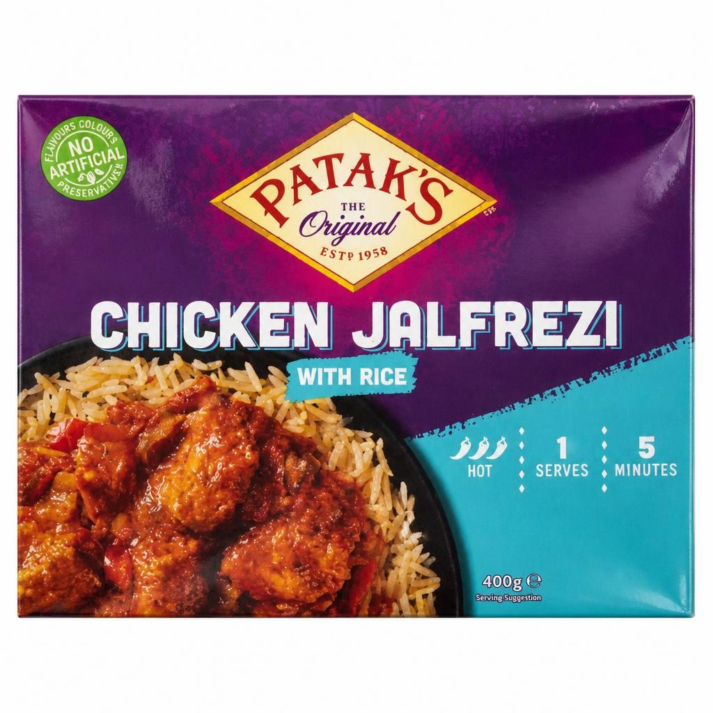 Patak's The Original Chicken Jalfrezi with Rice 400g