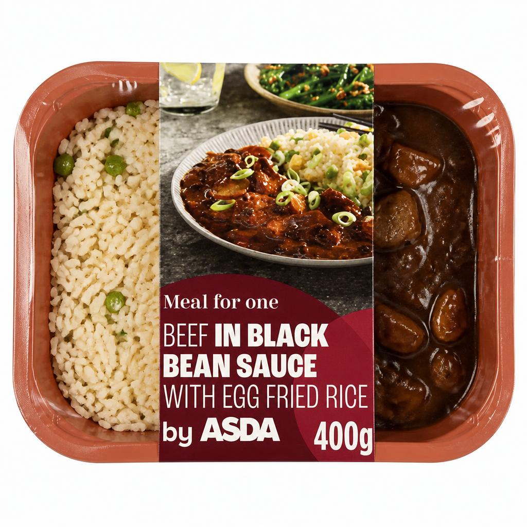 ASDA Meal for One Beef in Black Bean Sauce with Egg Fried Rice 400g