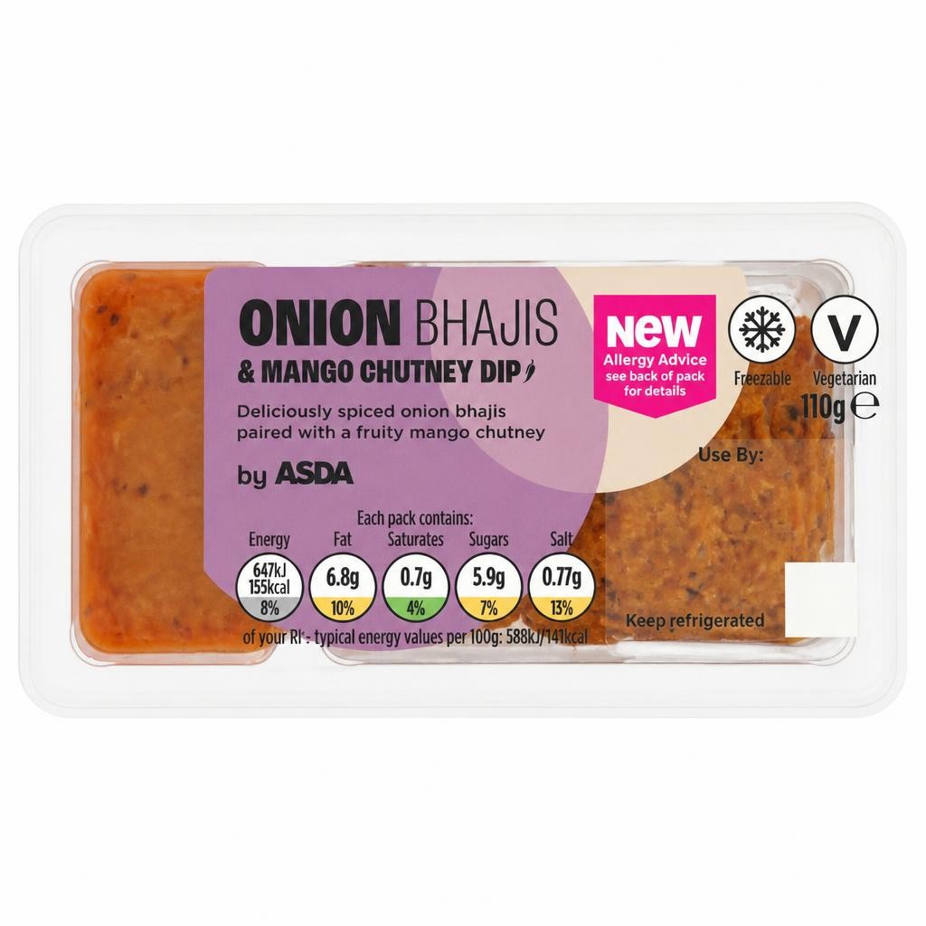 ASDA Onion Bhajis & Mango Chutney Dip 110g
